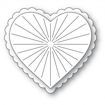 Poppy Stamps Stanzschablone - Vintage Scalloped Heart