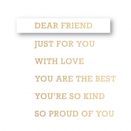 Poppy Stamps Hot Foil Plate - PSF808 Modest Greetings 2 (inkl. Stanzschablone) - 20% RABATT
