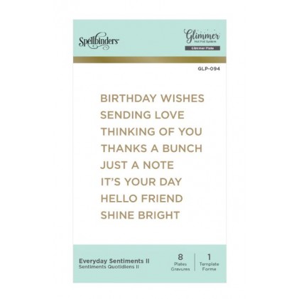 Spellbinders Glimmer Hot Foil Plates - Everyday Sentiments II 