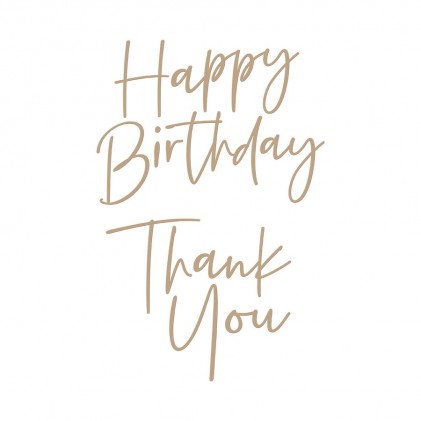 Spellbinders Glimmer Hot Foil Plates - Stylish Script Thank You and Happy Birthday 