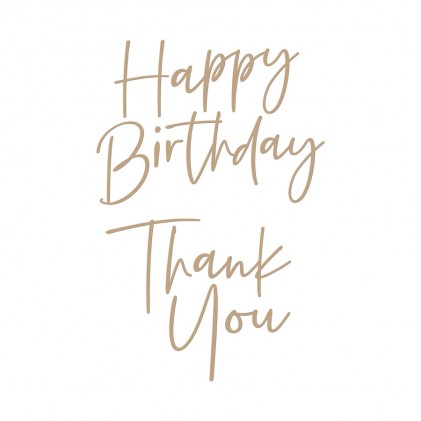 Spellbinders Glimmer Hot Foil Plates - Stylish Script Thank You and Happy Birthday 