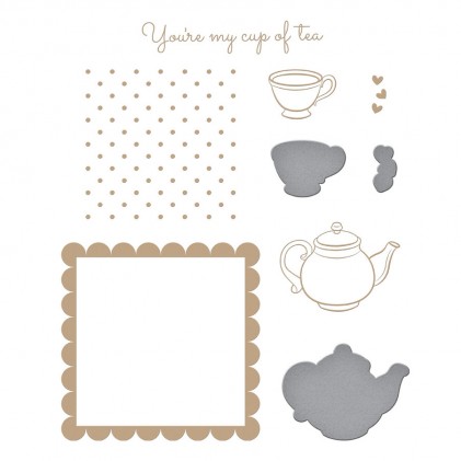 Spellbinders Glimmer Hot Foil Plates - Cup of Kindness  & Die Set