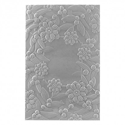 Spellbinders Notched Corner Florals 3D Embossing Folder GROSS