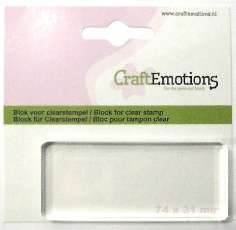 CraftEmotions Acrylblock für Clear Stamps - 7,4 cm x 3,1  cm