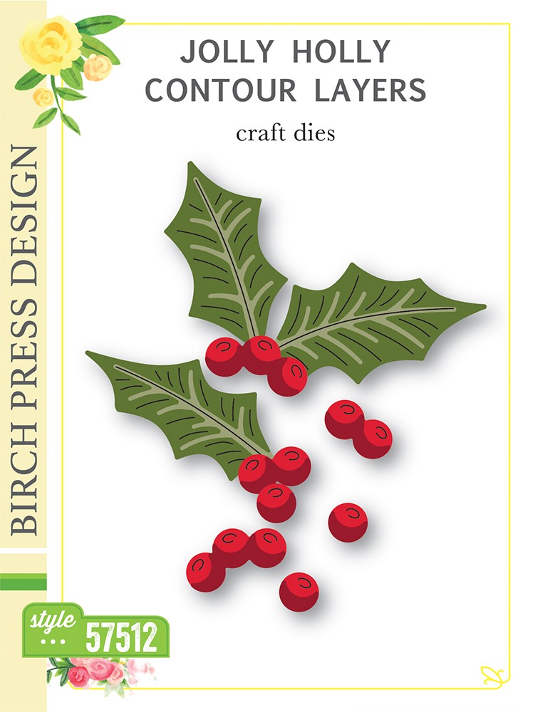 Birch Press Stanzschablone - 57512 Jolly Holly Contour Layers