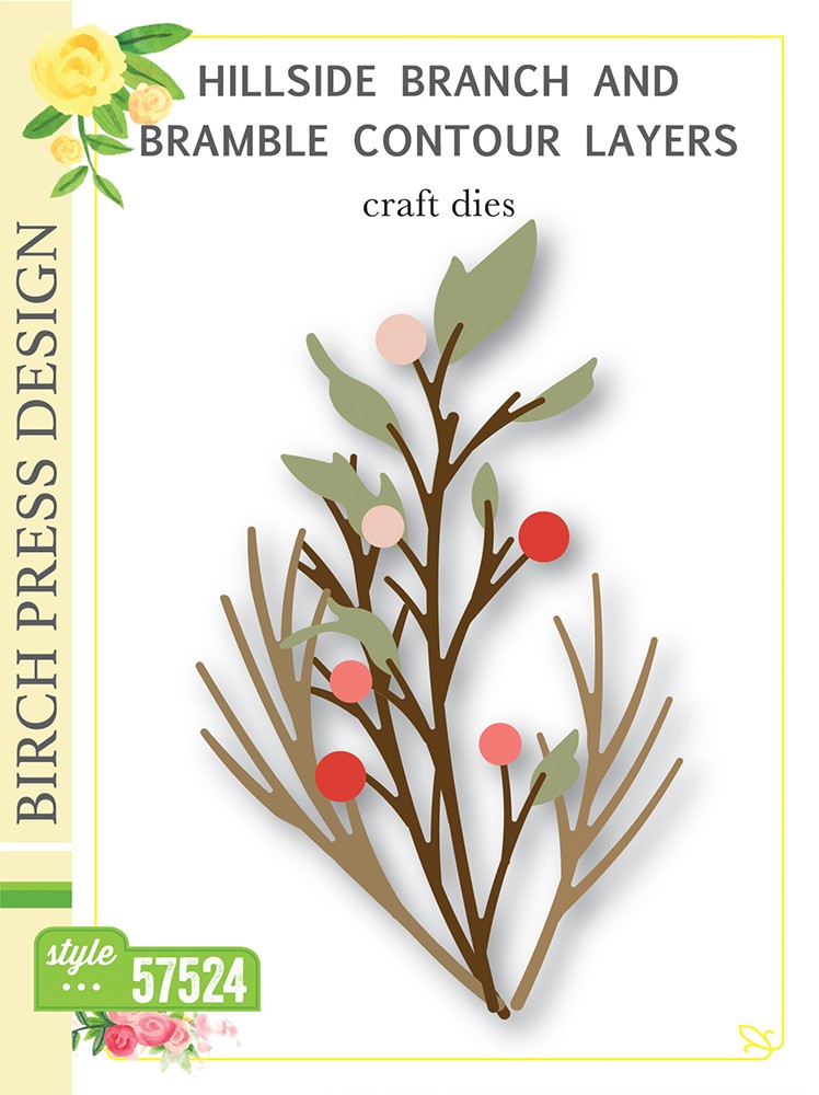 Birch Press Stanzschablone - 57524 Hillside Branch and Bramble Contour Layers