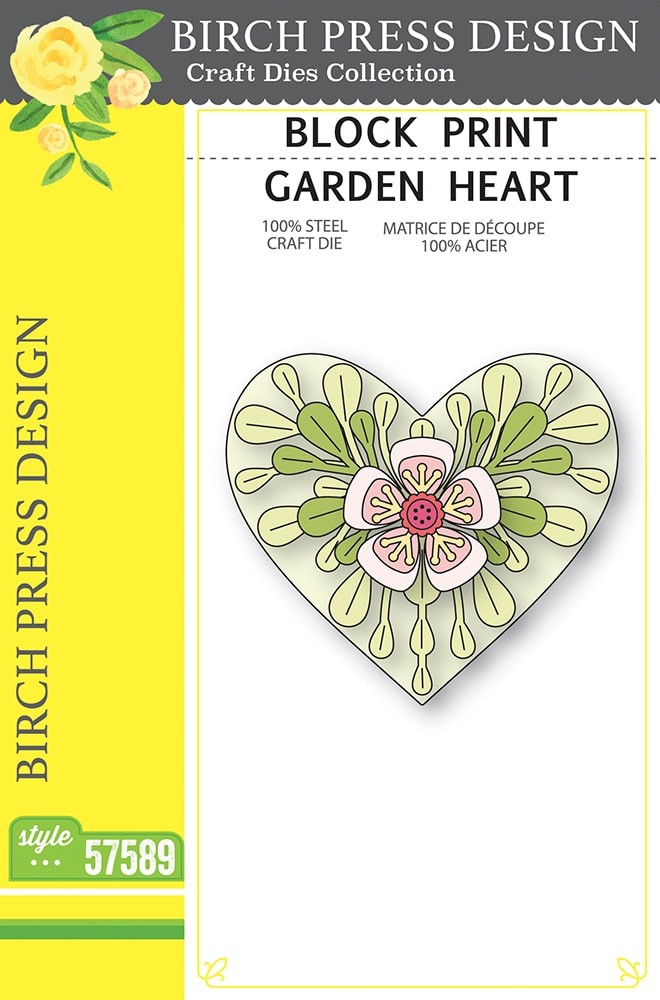 Birch Press Stanzschablone - 57589 Block Print Garden Heart