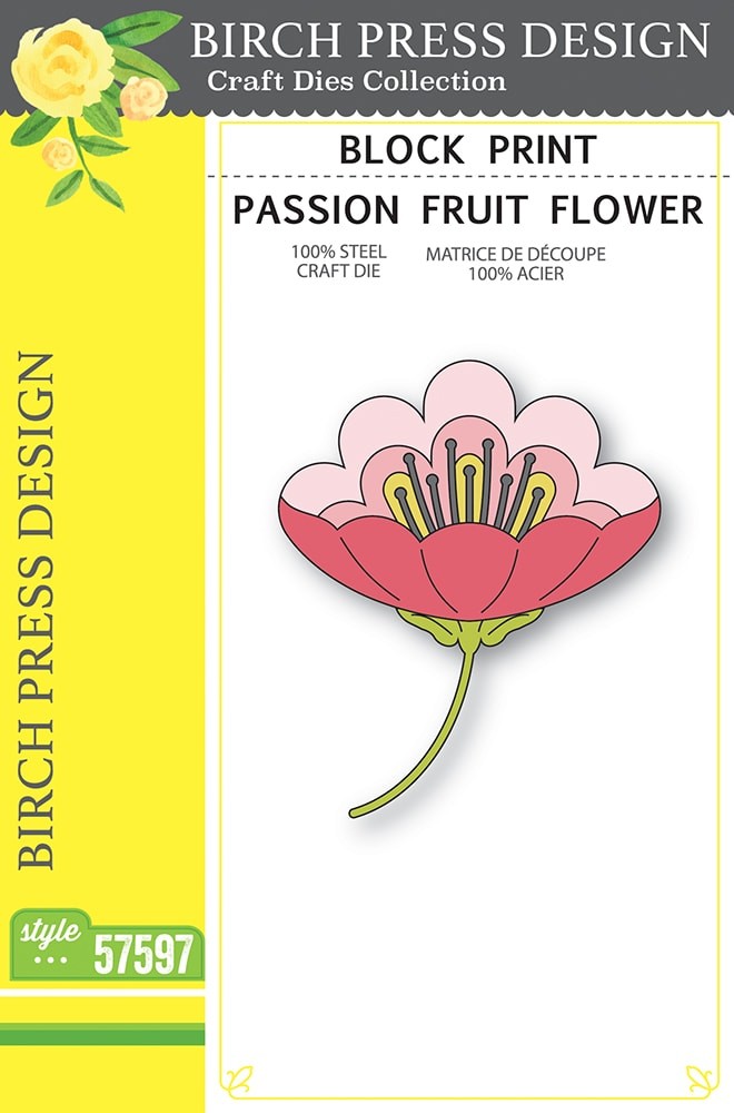 Birch Press Stanzschablone - 57597 Block Print Passion Fruit Flower