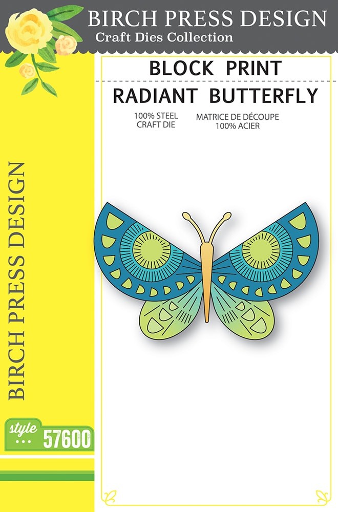 Birch Press Stanzschablone - 57600 Block Print Radiant Butterfly