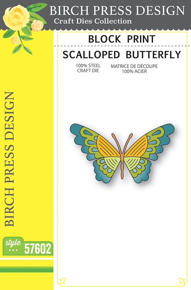 Birch Press Stanzschablone - 57602 Block Print Scalloped Butterfly