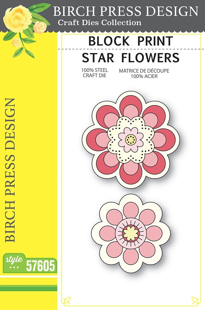 Birch Press Stanzschablone - 57605 Block Print Star Flowers