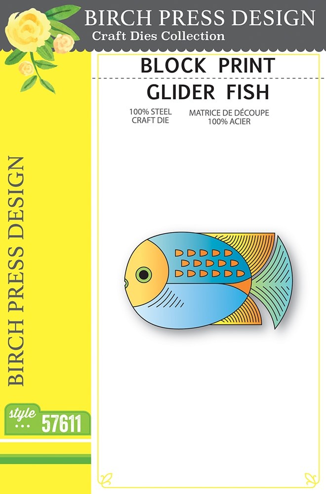 Birch Press Stanzschablone - 57611 Block Print Glider Fish