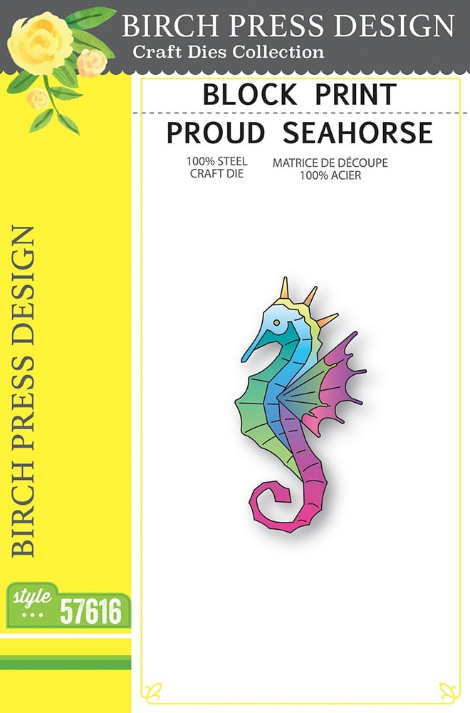 Birch Press Stanzschablone - 57616 Block Print Proud Seahorse