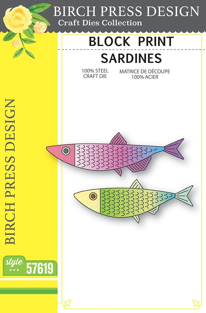 Birch Press Stanzschablone - 57619 Block Print Sardines