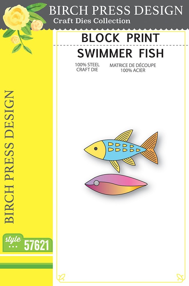 Birch Press Stanzschablone - 57621 Block Print Swimmer Fish