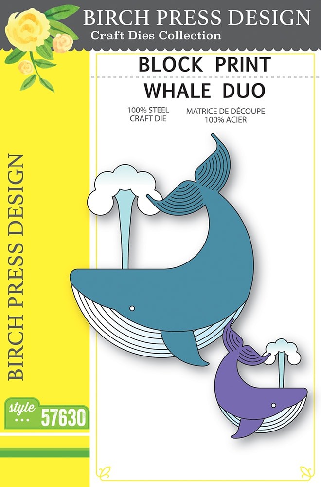 Birch Press Stanzschablone - 57630 Block Print Whale Duo