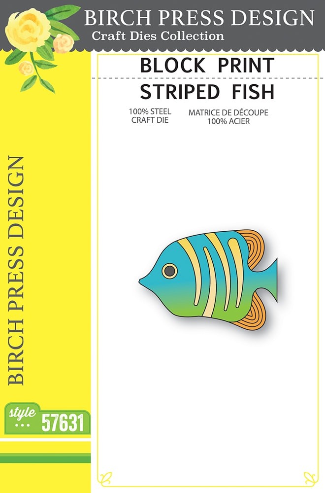 Birch Press Stanzschablone - 57631 Block Print Striped Fish