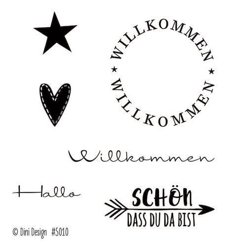 Dini Designs Mini Clear Stamps - Willkommen