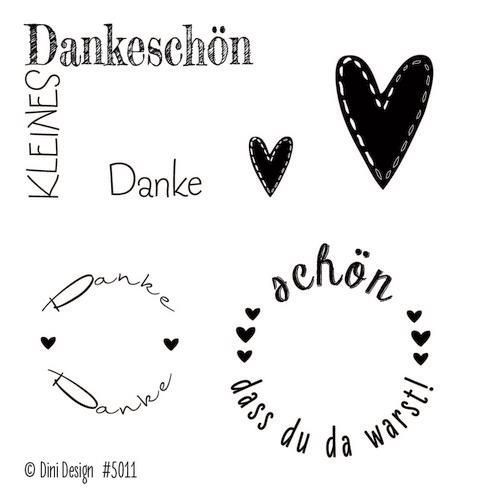 Dini Designs Mini Clear Stamps - Danke