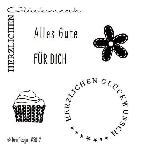 Dini Designs Mini Clear Stamps - Glückwunsch