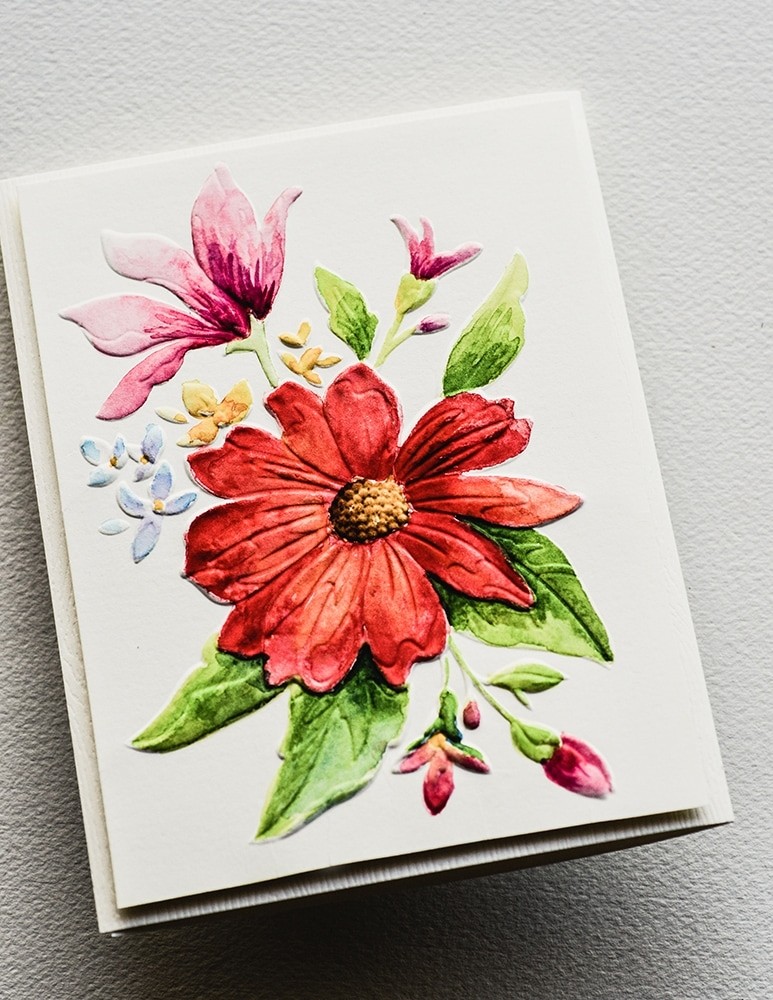 Memory Box 3D Prägeschablone & Stanze - EF1026 Gracious Floral 3D Embossing Folder + passende Stanzschablone