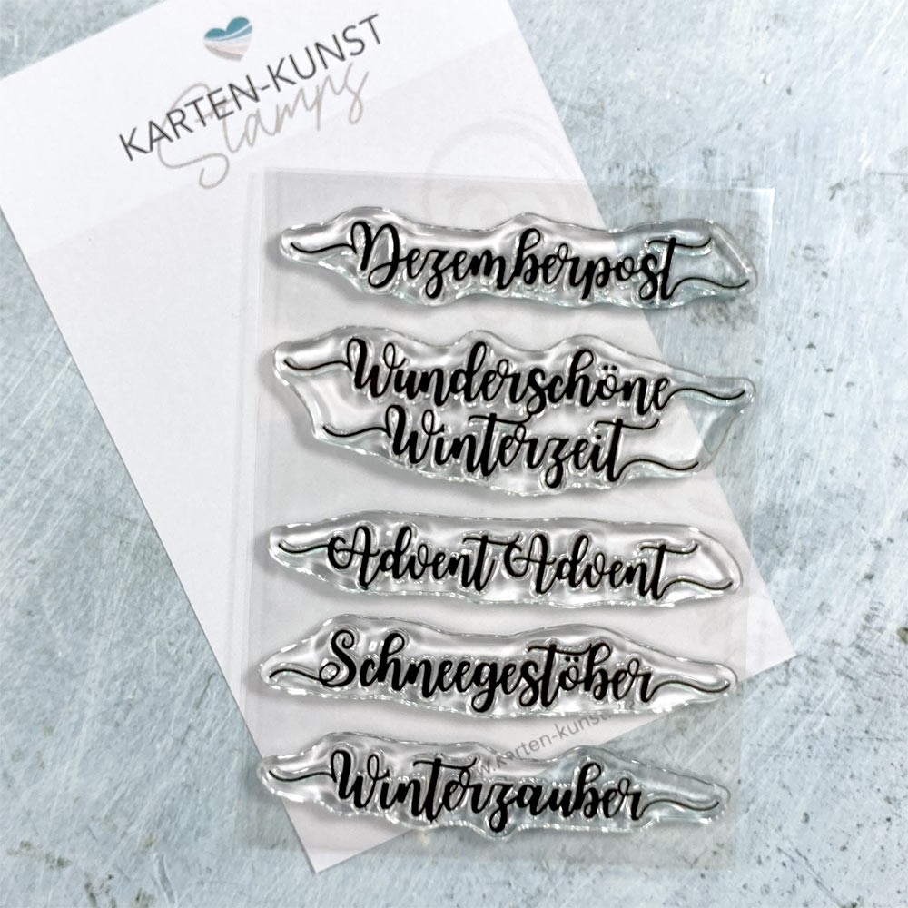 Karten-Kunst Clear Stamp Set - Kalligraphie im Dezember