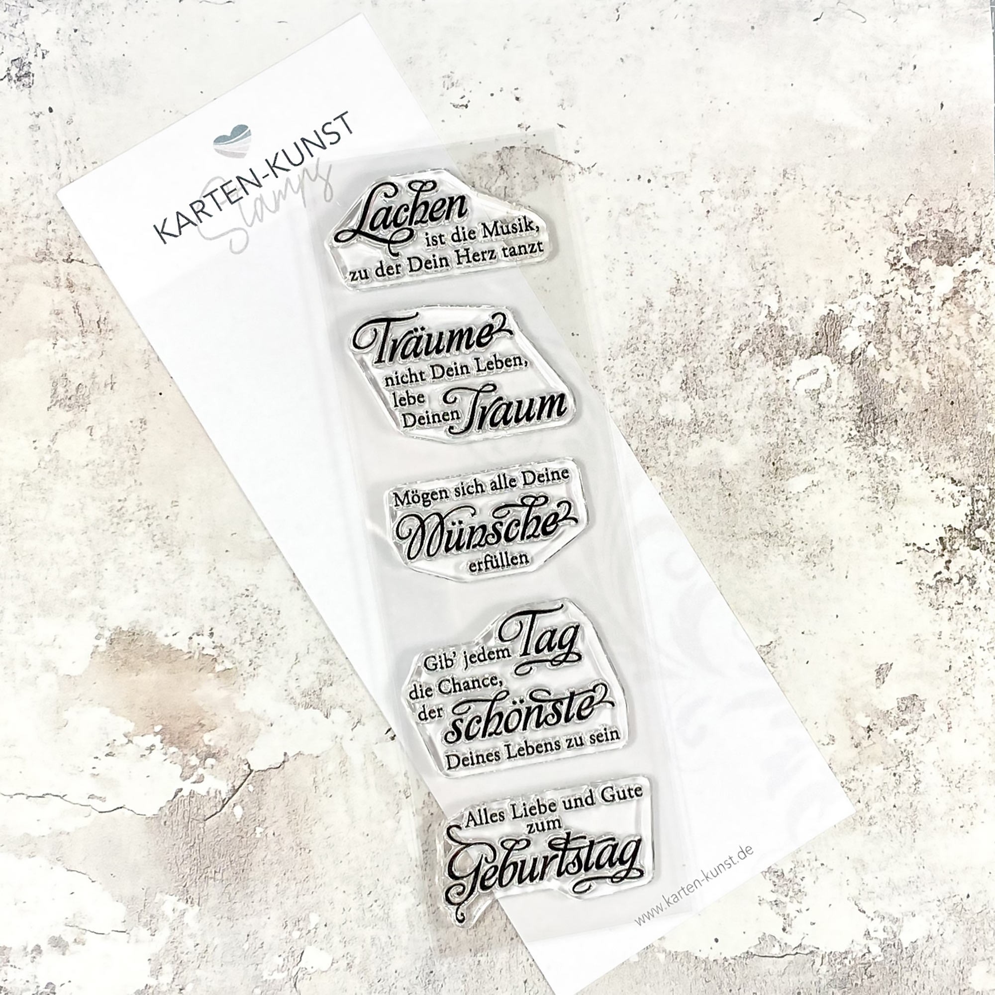 Silikonstempel Sprüche zum Geburtstag Glückwünsche Clear Stamps Spruchstempel Texte deutsch Karten-Kunst Weise Worte