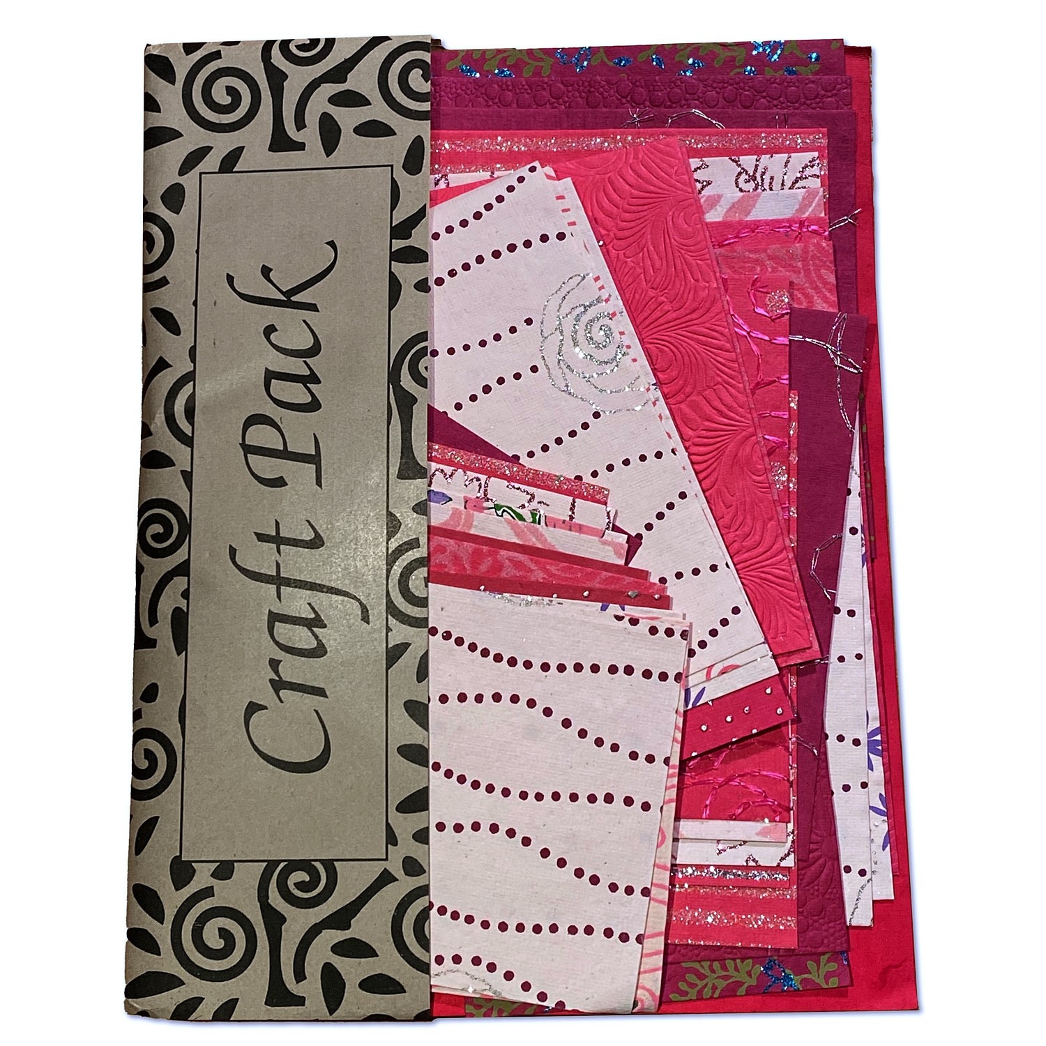 Craft Pack Naturpapier mit Glitter - Rosa