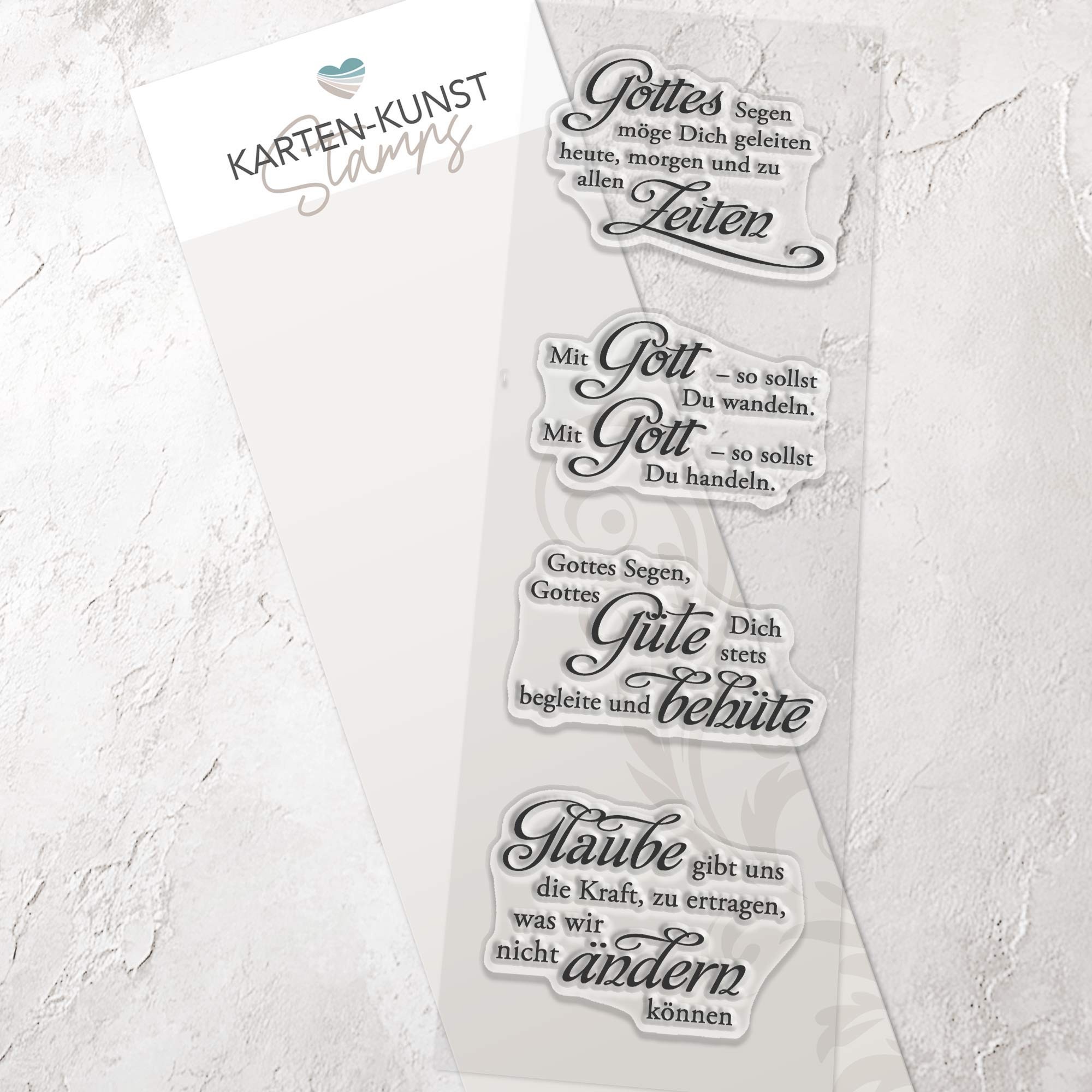 Karten-Kunst Clear Stamp Set - Weise Worte "Glaube"