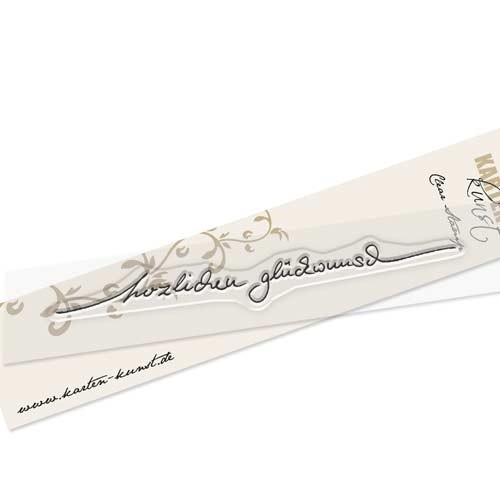 Karten-Kunst Clear Stamp Schriftzug "Herzlichen Glückwunsch"