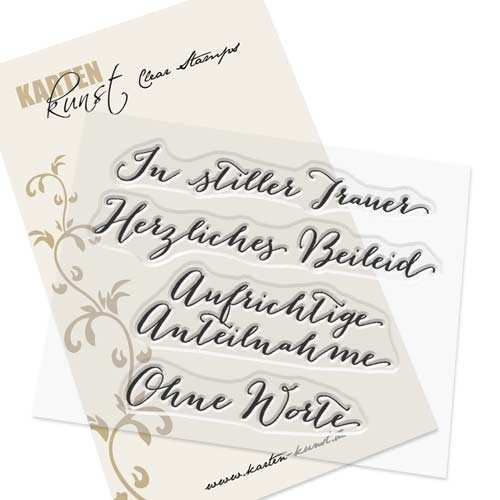 Karten-Kunst Clear Stamp Set - Große Worte "In stiller Trauer"