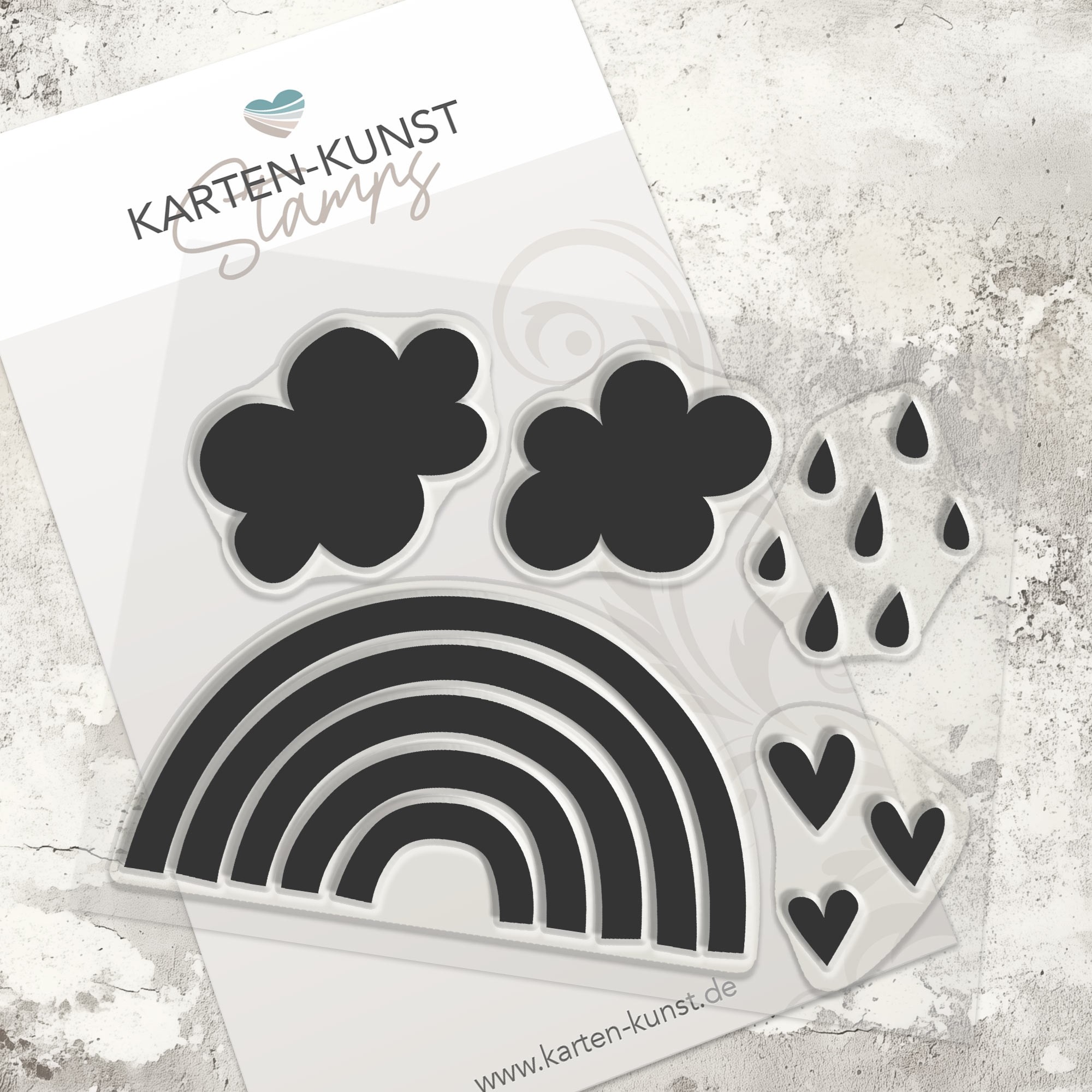 Karten-Kunst Clear Stamps KK-0186 - Rainbows / Regenbogen & Wolken