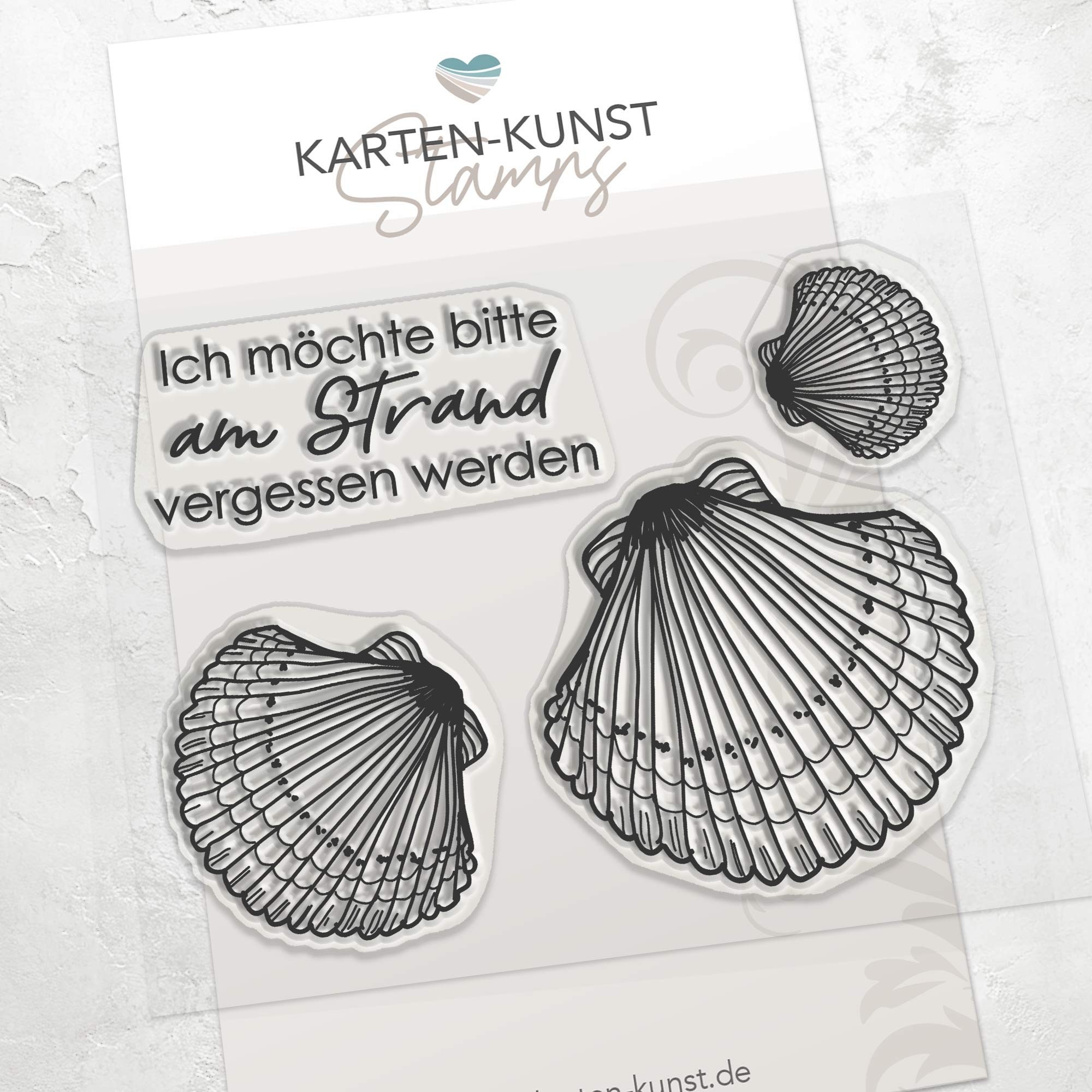 Clear Stamps – Muscheln KK-0217 – Karten-Kunst Stempelset maritim mit Spruch & Muschelmotive