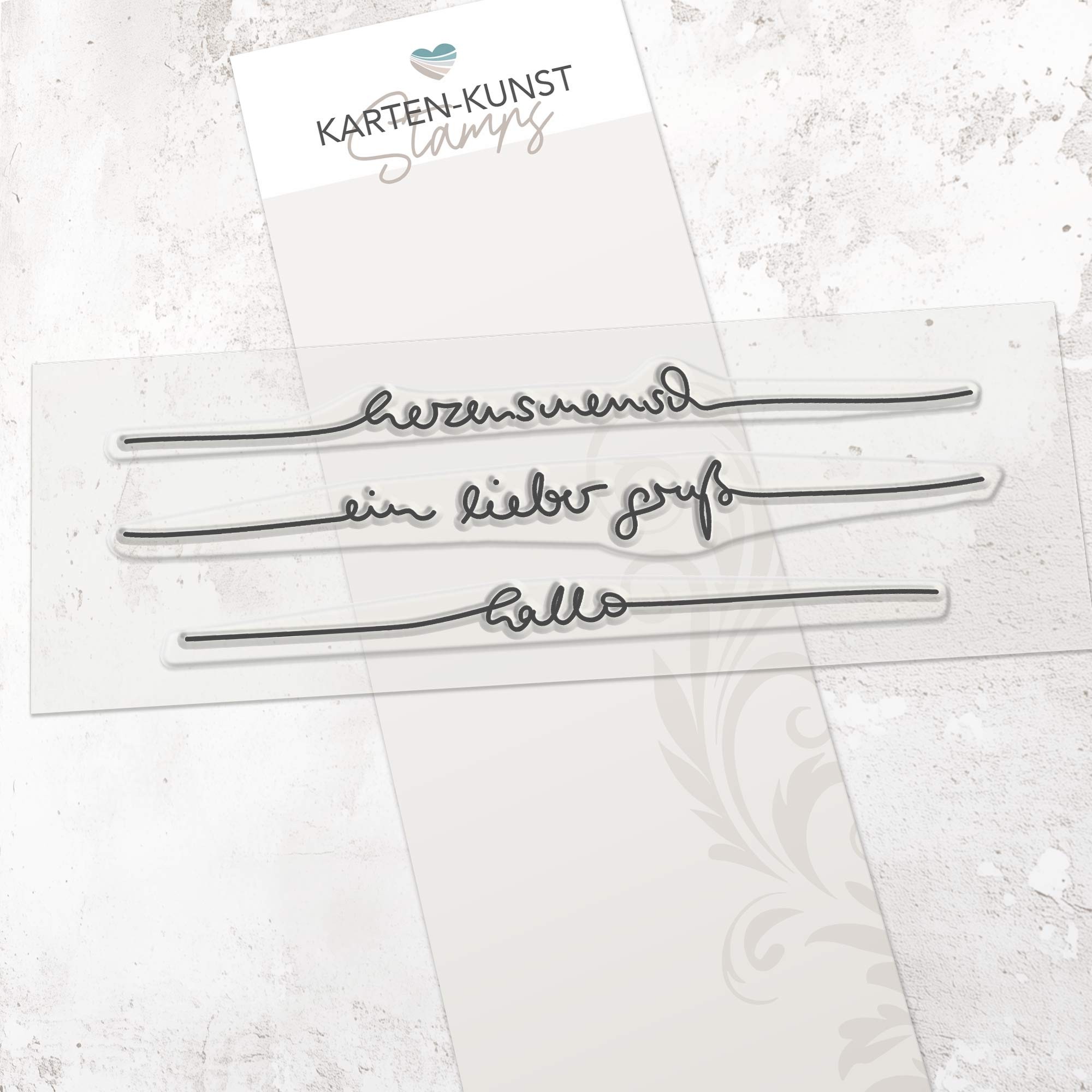 Karten-Kunst Clear Stamps KK-0239 – Schriftzug-Set Herzensmensch – Stempeltexte Deutsch in eleganter Handschrift