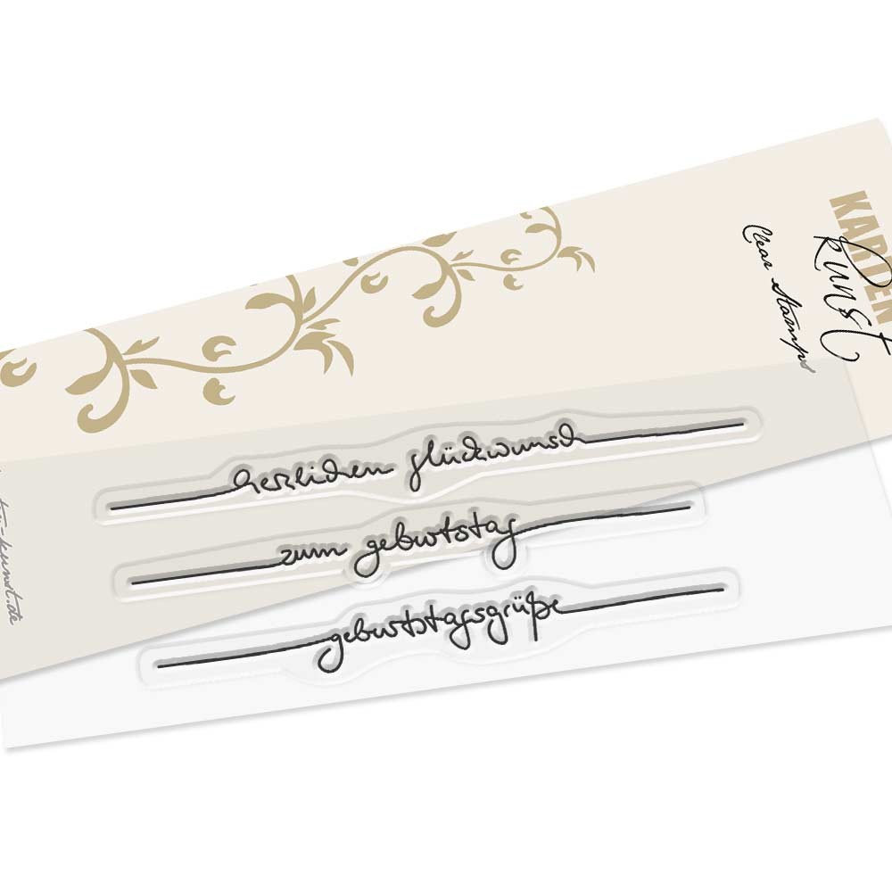 Karten-Kunst Clear Stamps KK-0243 - Schriftzug-Set zum Geburtstag