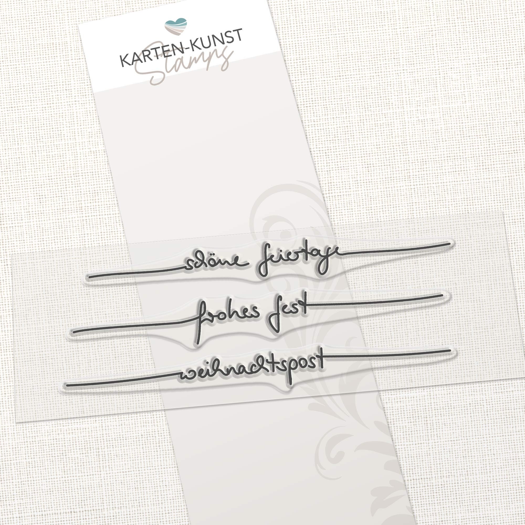 Clear Stamps Weihnachten – Schriftzug-Set Feiertage KK-0249 – schöne feiertage, frohes fest, weihnachtspost – Karten-Kunst