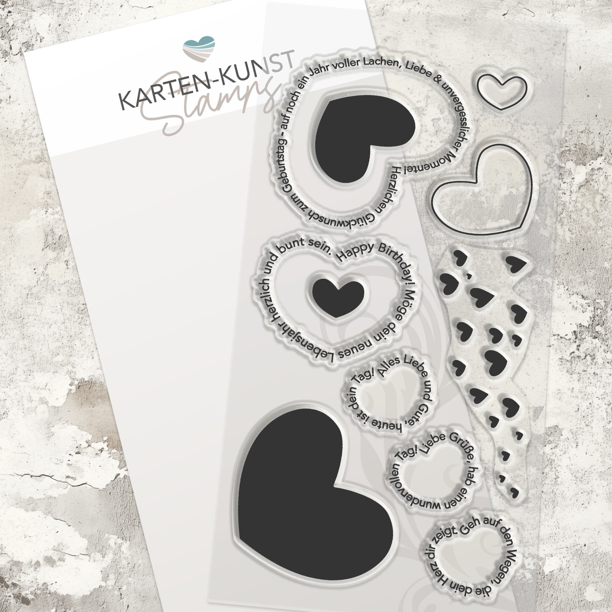 Karten-Kunst Clear Stamps Groß KK-0260 - Von Herzen
