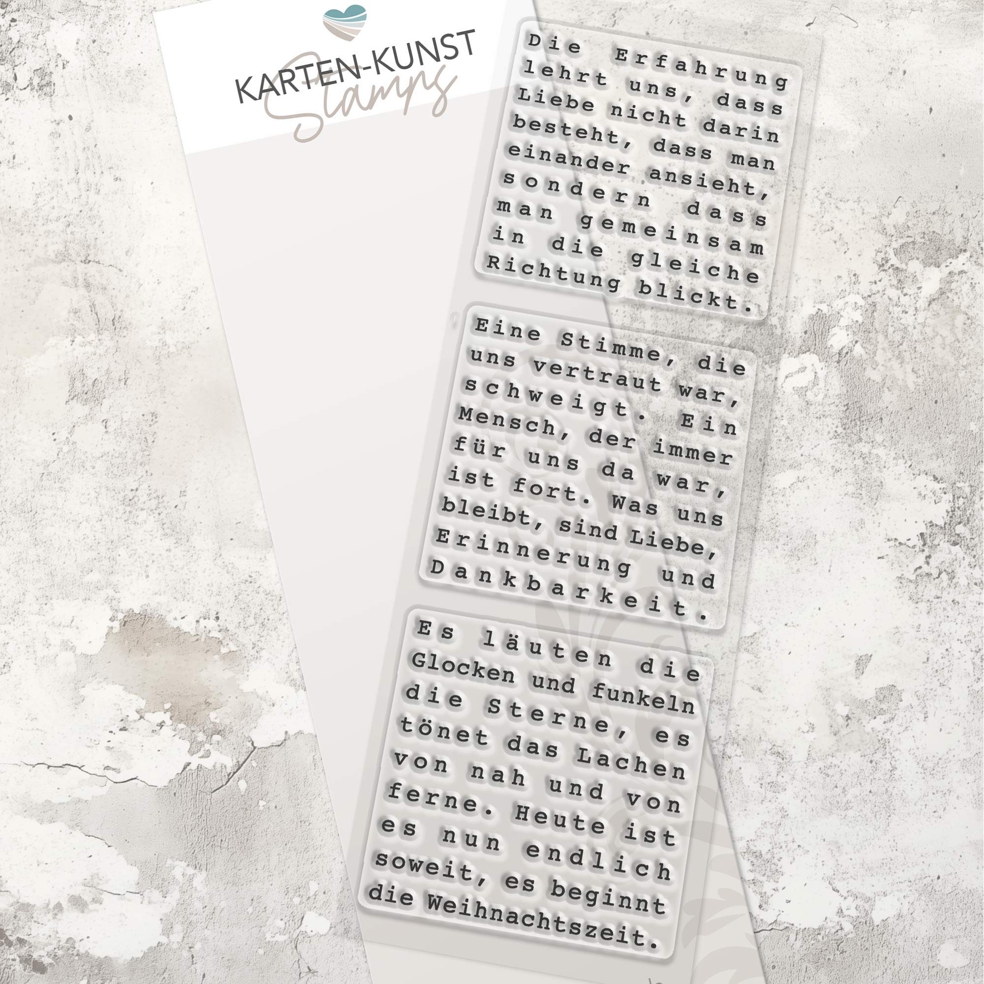 Karten-Kunst Clear Stamps KK-0266 - Quadratische Textstempel