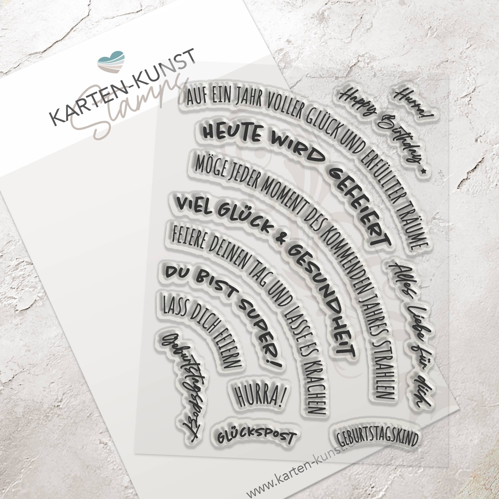 en-Kunst Clear Stamps KK-0274 - Circulus Runde Geburtstagssprüche