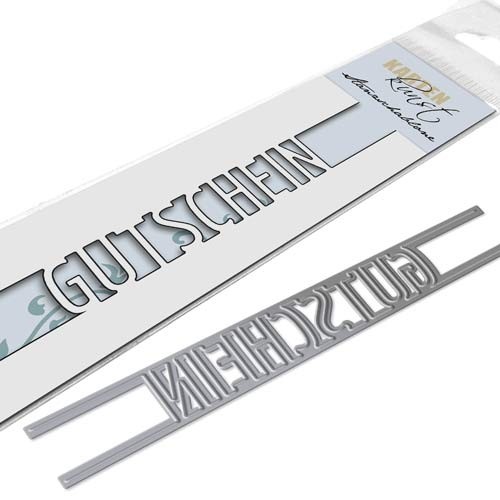 Karten-Kunst Stanzschablone - Brückentext Gutschein