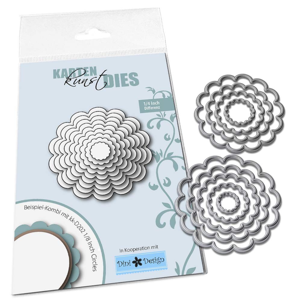 Karten-Kunst Stanzschablone kk-D201 - 1/4 Inch Scalloped Circles