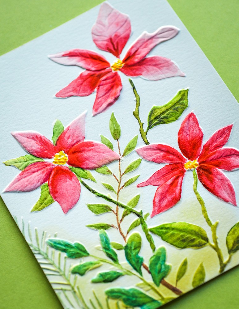 Memory Box 3D Prägeschablone - Perfect Poinsettias 3D Embossing Folder and Dies