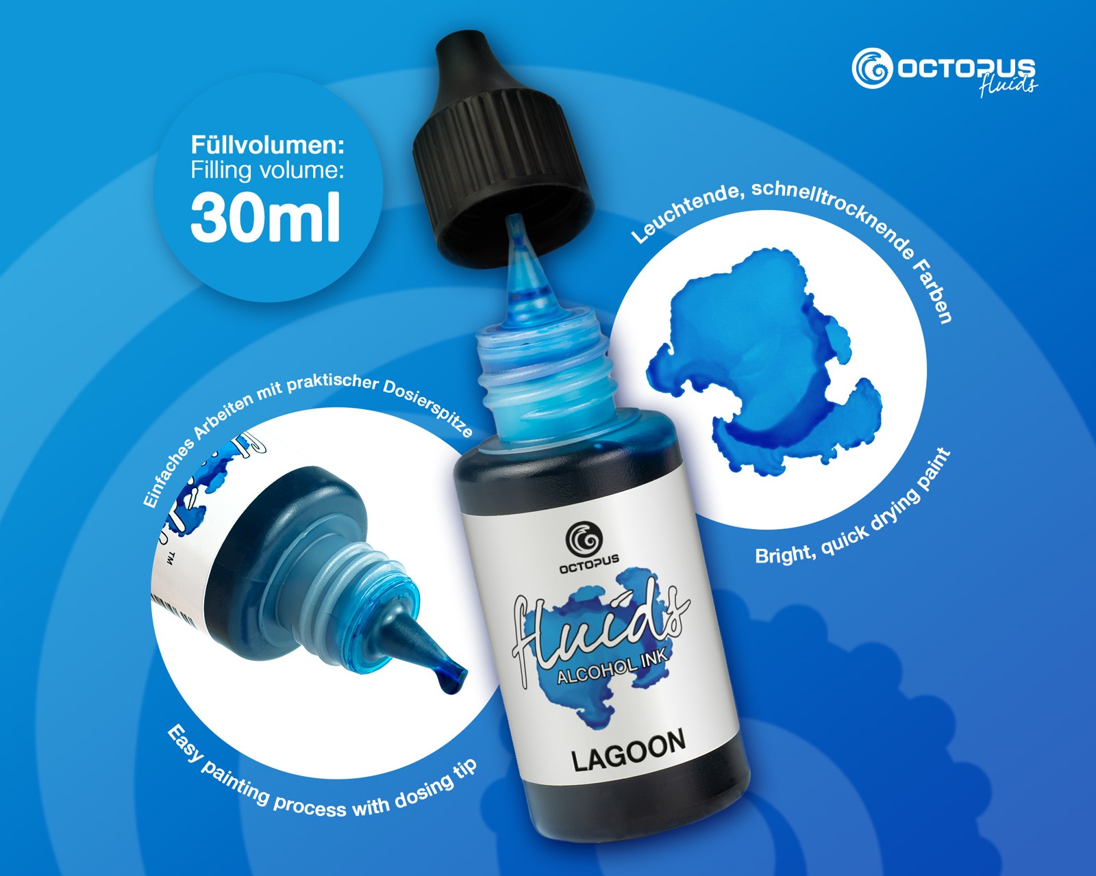 Octopus Fluids Alcohol Ink 30ml - Lagoon