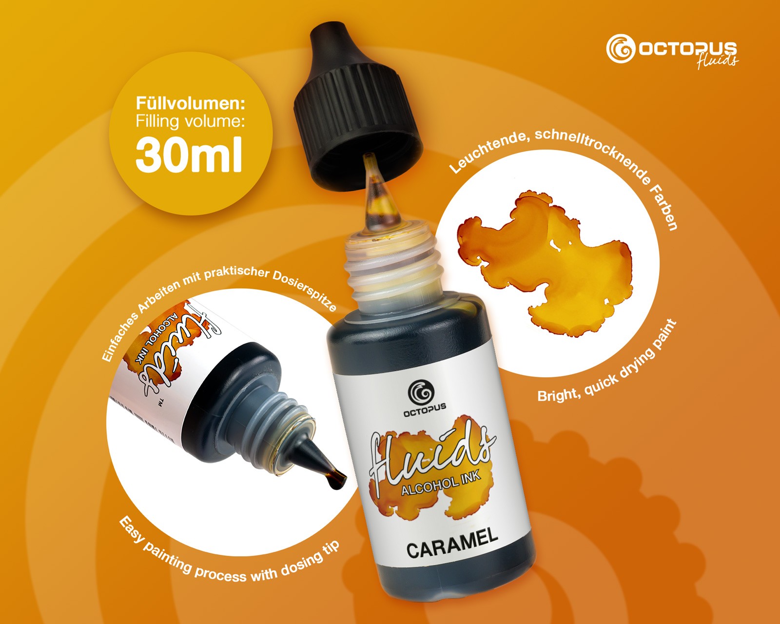 Octopus Fluids Alcohol Ink 30ml - Caramel