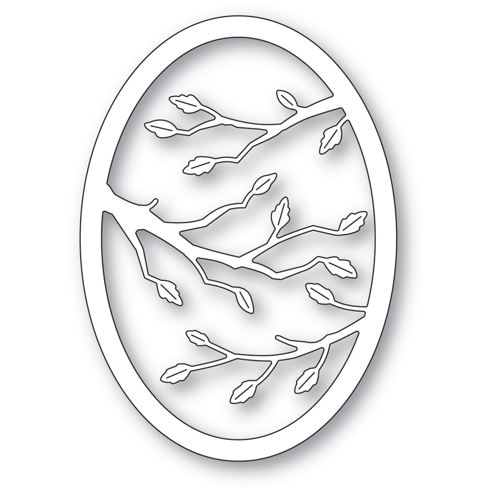 Poppy Stamps Stanzschablone - 2491 Leafy Branch Oval 