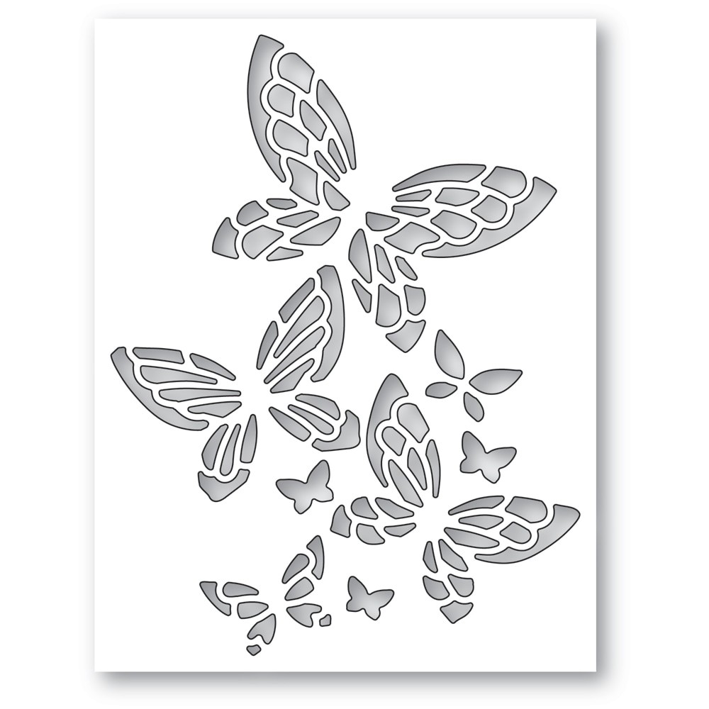 Poppy Stamps Stanzschablone - Stained Glass Butterfly collage