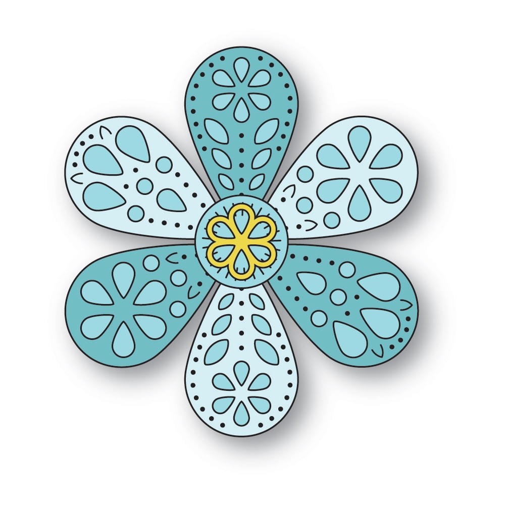 Poppy Stamps Stanzschablone - 2713 Nordic Pretty Petal Flower