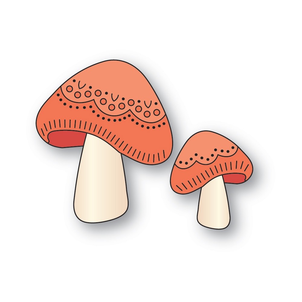 Poppy Stamps Stanzschablone - 2720 Nordic Swirl Mushrooms