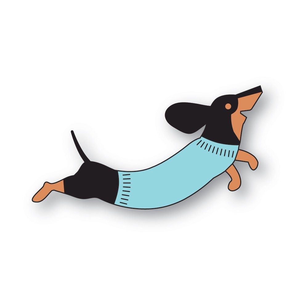 Poppy Stamps Stanzschablone - 2729 Leaping Dachshund
