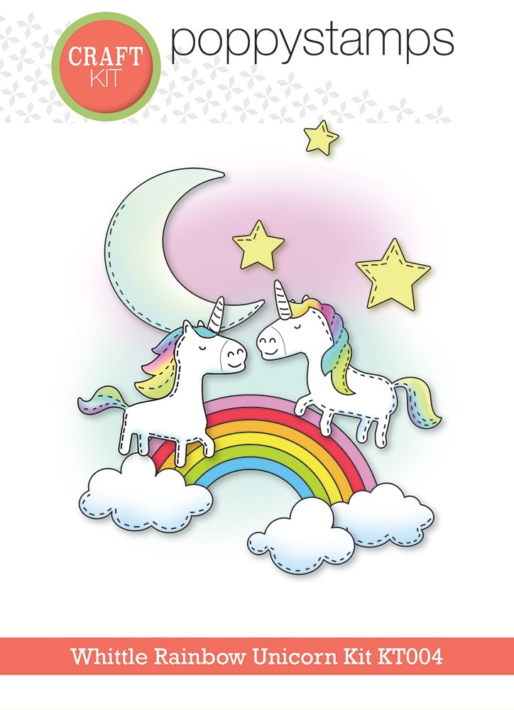 Poppy Stamps Stanzschablone - Whittle Rainbow Unicorn Kit